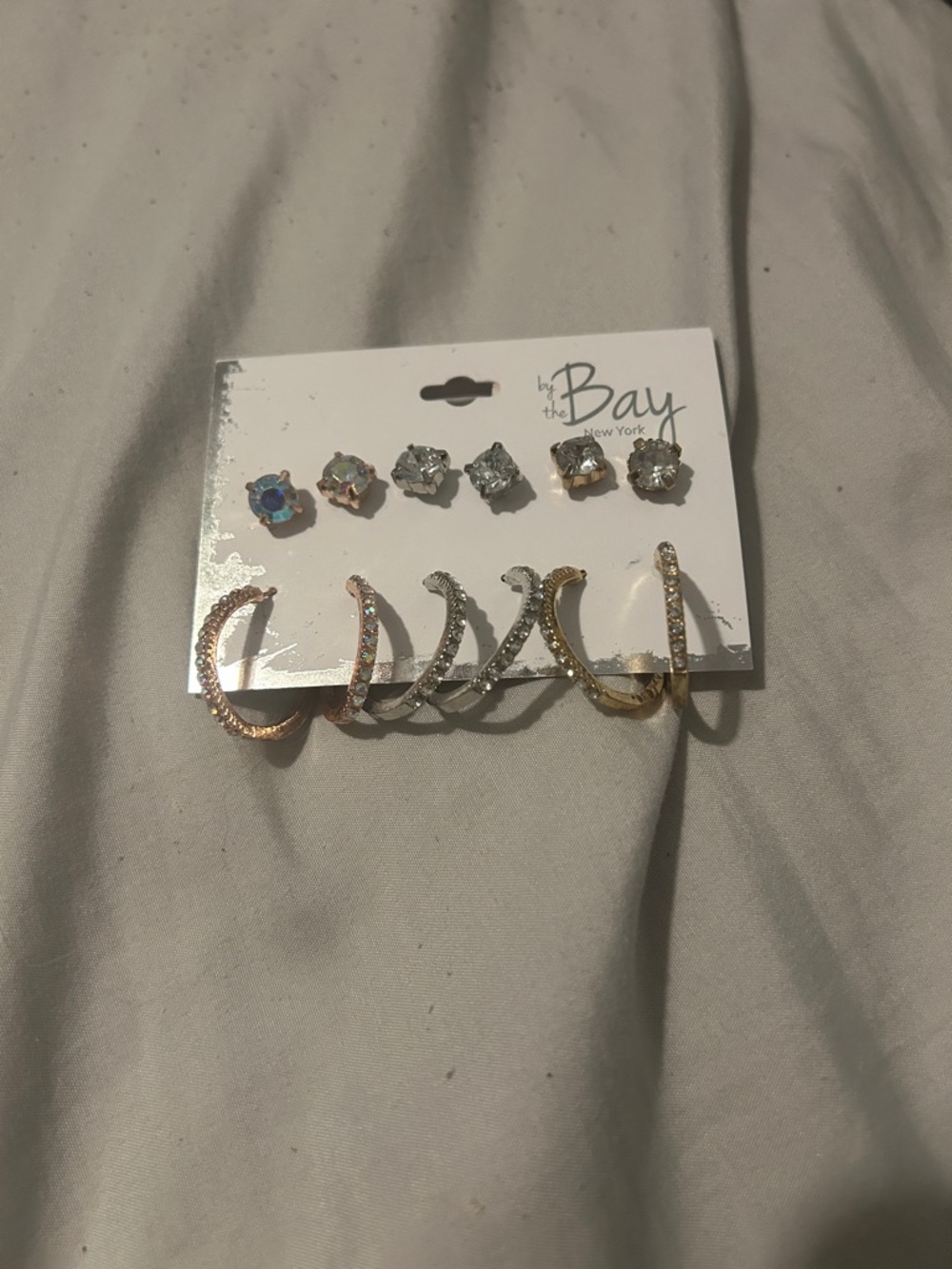 Gold and Silver Crystal Earring Set